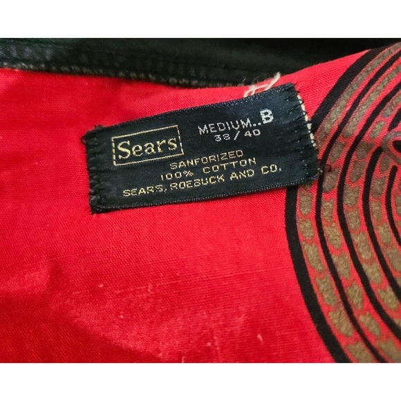 Sears Roebucks Vtg Noragi Style Asian Inspired Print Kimono Cardigan Jacket Sz M - Picture 4 of 4